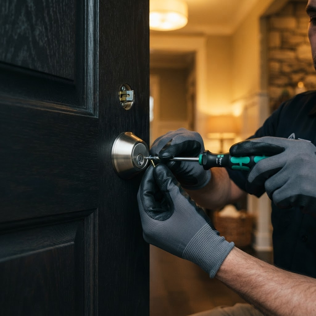 Instalação de fechadura em porta residencial em Araçatuba